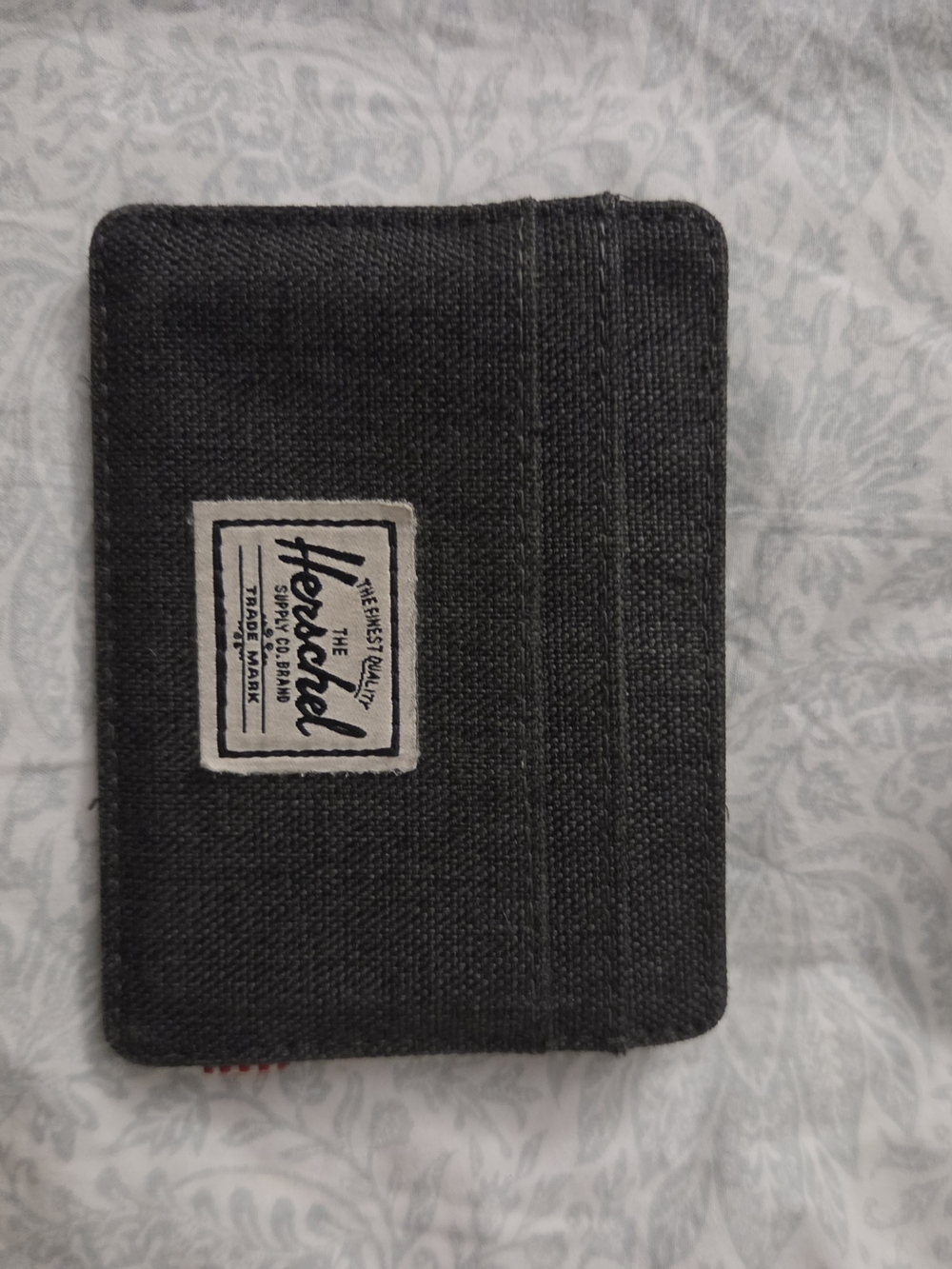 Herschel Supply Company Black Canvas Elastic Card Holder